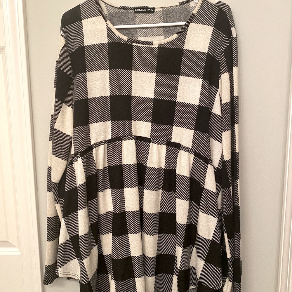 Buffalo check baby doll top. NWOT.